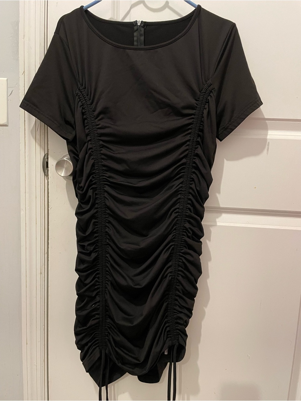 Black ruched dress